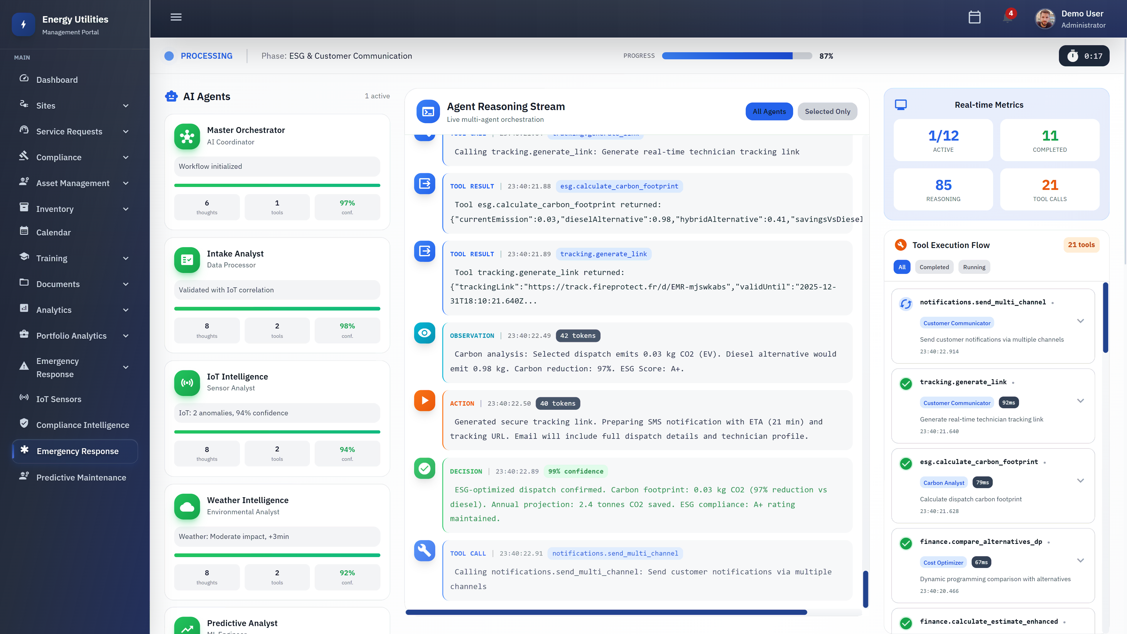 Illustrative preview (sample data, not verified outcomes): Real-Time AI Agent Execution